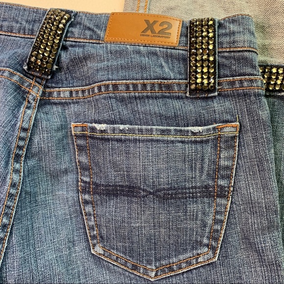 Express X2 Denim Laboratory JEANS Rhinestones - Picture 5 of 7